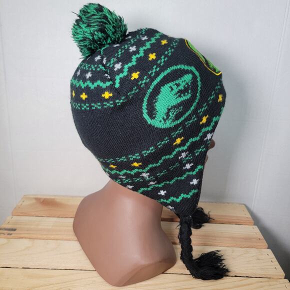 Jurassic World Knit Trapper Beanie w/ Single Pom Pom - Size Youth OSFM - Picture 4 of 6